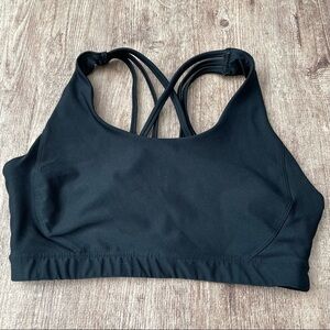 Dip Black Strappy Razorback Sports Bra Size Medium